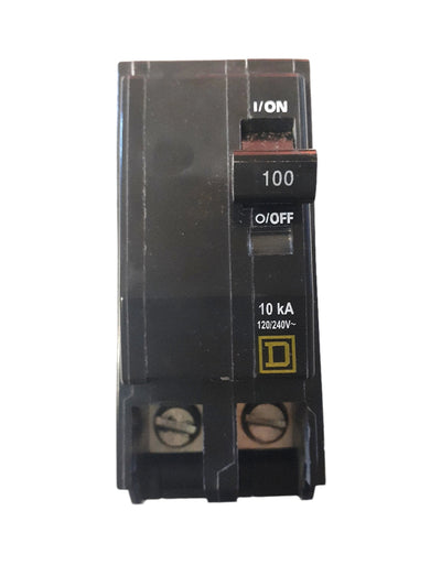 Square D 100 Amp 2 Pole 120/240V QO Series Miniature Circuit Breaker Plug-In