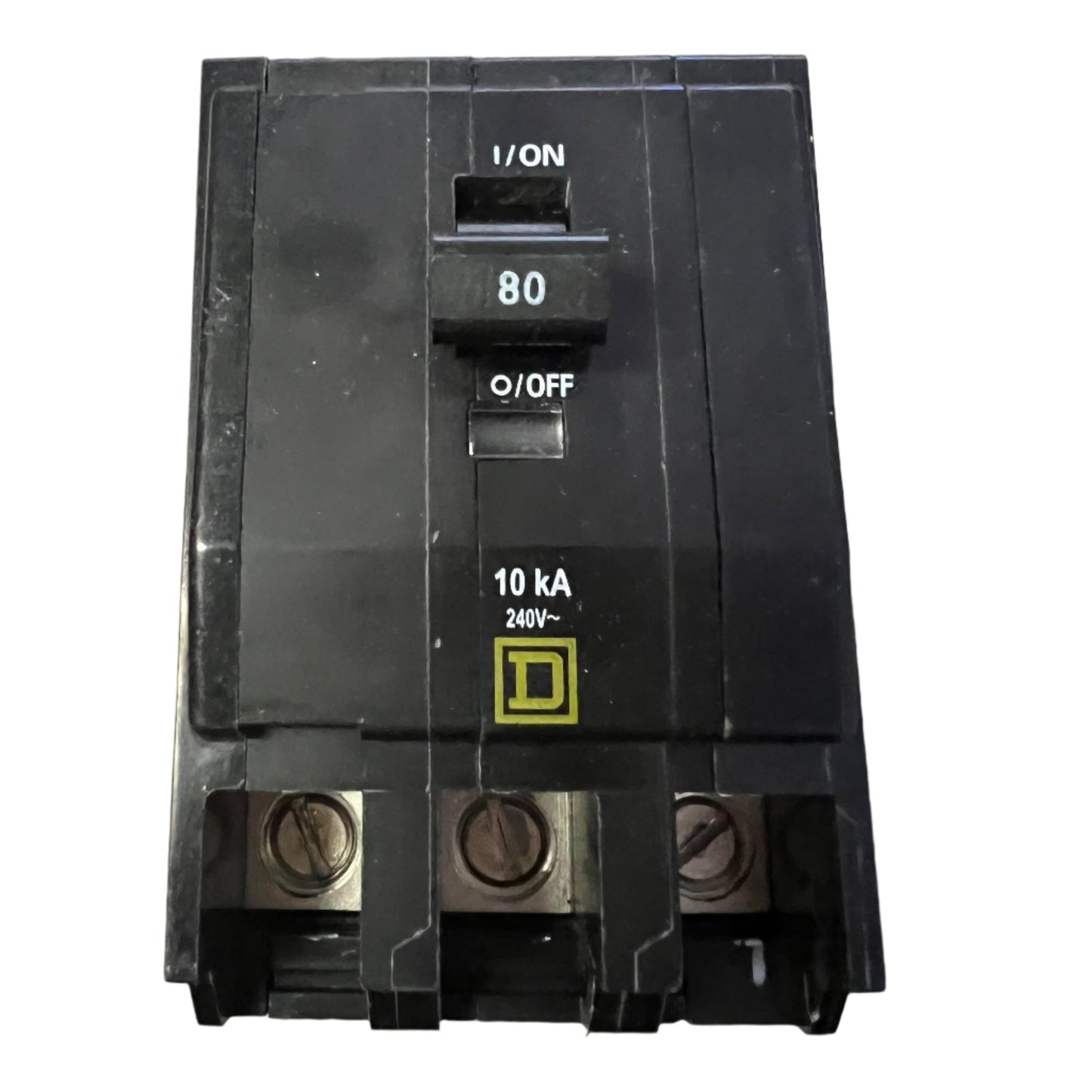 Square D 80 Amp 3 Pole 120/240VAC Circuit Breaker Plug-In 10kAIC QO Series