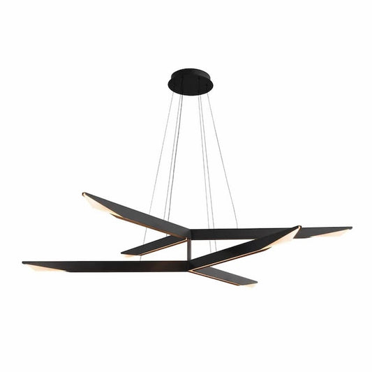 Kuzco Tachi CH64242 42-inch dimmable LED chandelier with frosted acrylic light guides and elegant Japanese blade-inspired styling