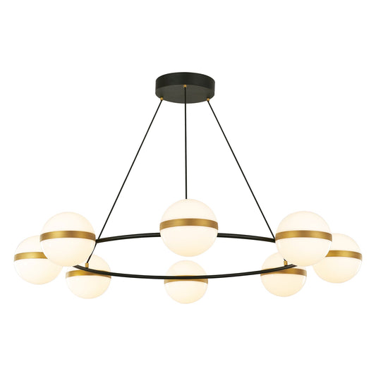 Alora Tagliato matte black chandelier CH302008MBBG