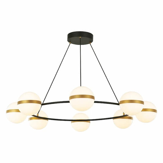 Alora Tagliato CH302008MBBG modern LED chandelier with 82W integrated LED, 3000K warm white illumination and 6800 total lumens