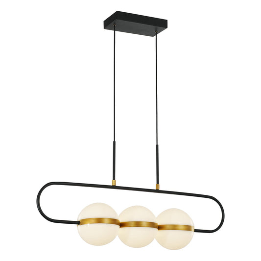 Alora Tagliato matte black linear pendant LP302003MBBG