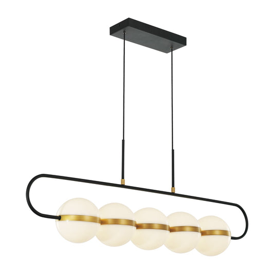 Alora Tagliato matte black linear pendant LP302005MBBG