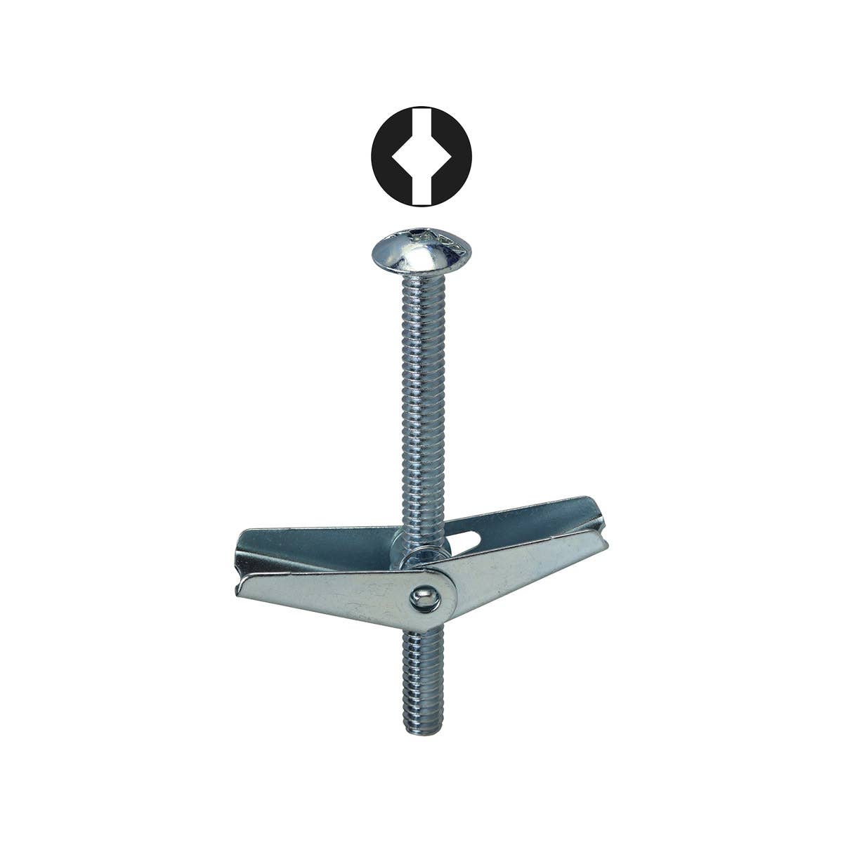 Dottie TB362DS Dottie 3/16 in x 2 in Square/Slotted Mushroom Head Toggle Bolt TB362DS