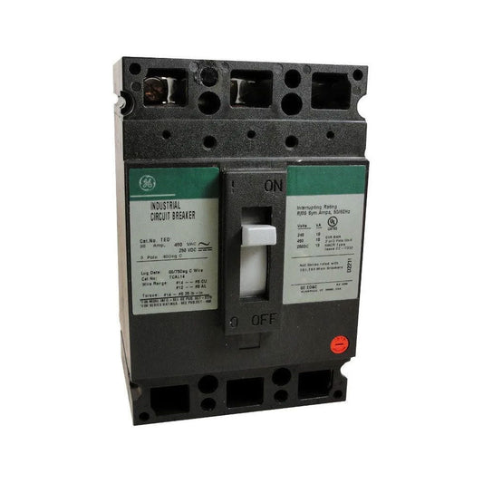 General Electric 3 Pole 20 Amp 480VAC Circuit Breaker E150 Frame