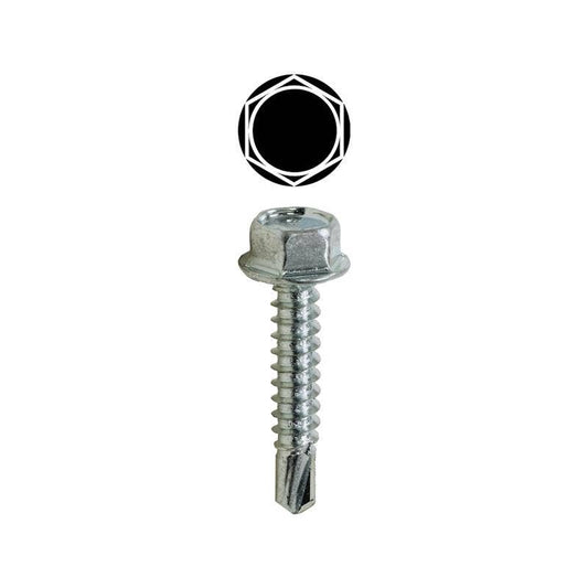 Dottie TEKHW1012TP5KHH Dottie #10 x 1/2 in Hex Washer High Head Self Drilling Screw (5000pc Tuff Pail) TEKHW1012TP5KHH