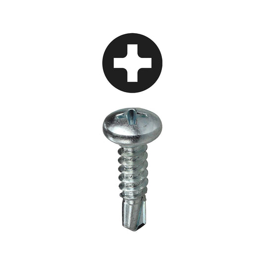 Dottie TEKPH10114 Dottie #10 x 1-1/4 in Phillips Pan Head Self Drilling Screw TEKPH10114