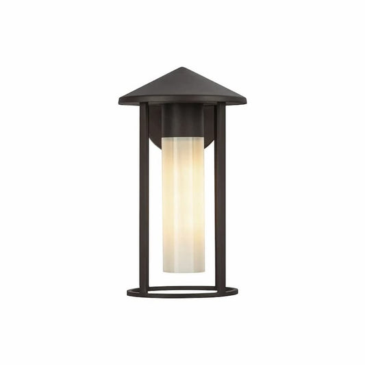 Alora Mood Tenko EW526312BZGO 12-Inch Exterior Wall Sconce in Bronze Finish with Glossy Opal Glass Shade