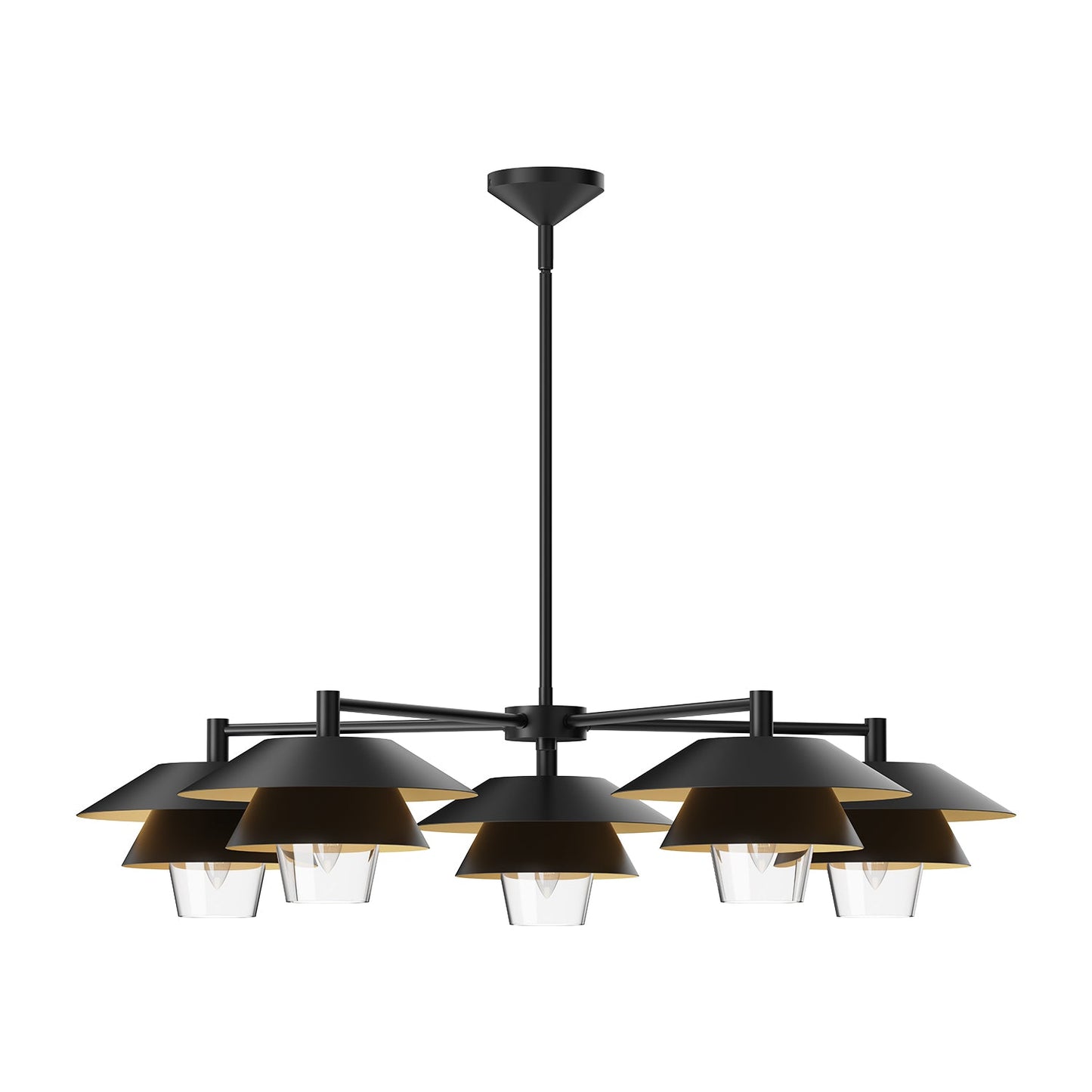 Alora Mood Tetsu matte black chandelier CH475138MBCL
