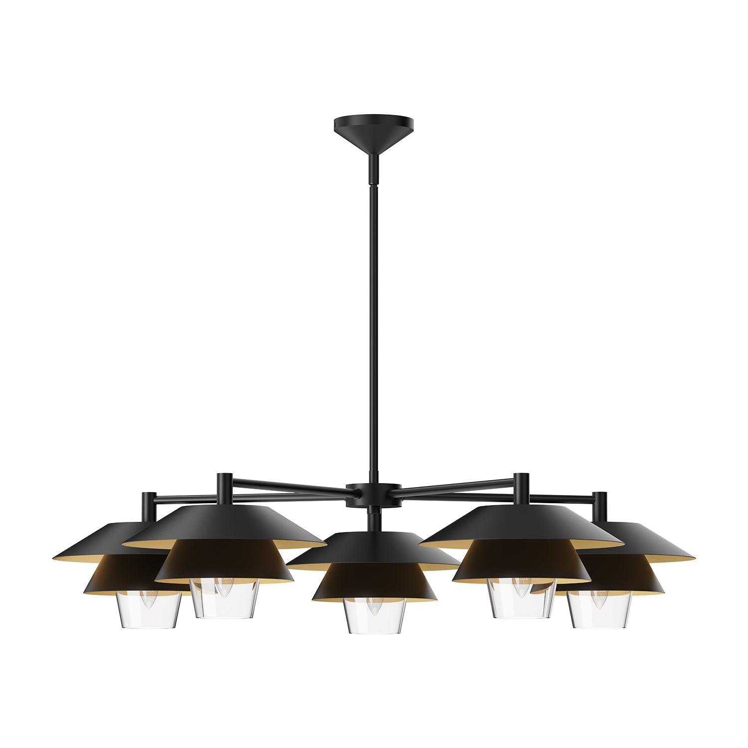 Alora Mood Tetsu matte black chandelier CH475138MBCL