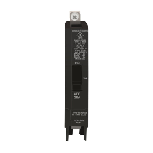 General Electric 30 Amp 1-Pole 277/480VAC 125VDC Bolt-On Circuit Breaker, 14kAIC, Thermal Magnetic Trip, TEY Series