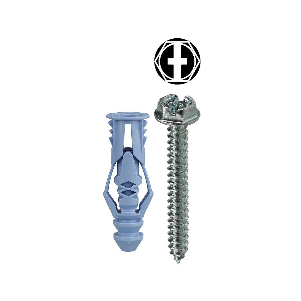 Dottie TG10KHXTP Dottie #10 Blue Triple-Grip Anchor Kit w/ Hex Head Combo Drive Screws (Tuff Pack) TG10KHXTP