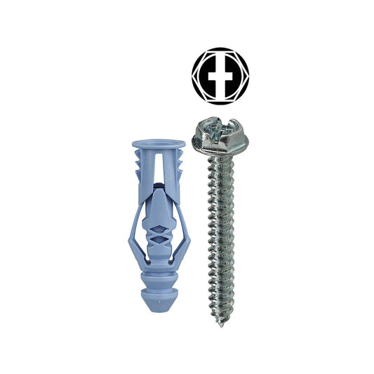 Dottie TG10KHXTP Dottie #10 Blue Triple-Grip Anchor Kit w/ Hex Head Combo Drive Screws (Tuff Pack) TG10KHXTP