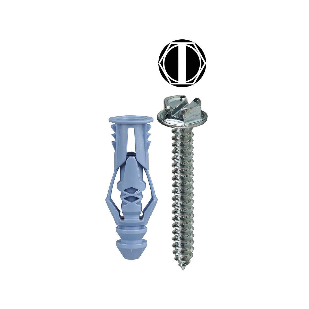 Dottie TG10KHX Dottie #10 Blue Triple-Grip Anchor Kit w/ Hex Head Combo Drive Screws TG10KHX