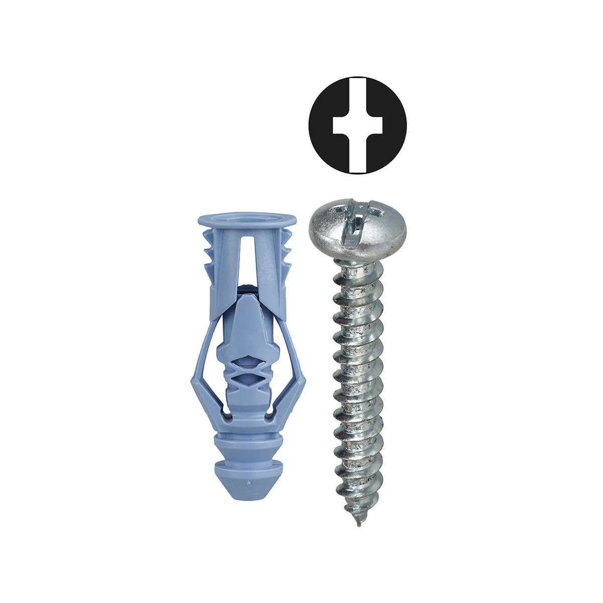 Dottie TG10KTP Dottie #10 Blue Triple-Grip Anchor Kit w/ Pan Head Combo Drive Screws (Tuff Pack) TG10KTP