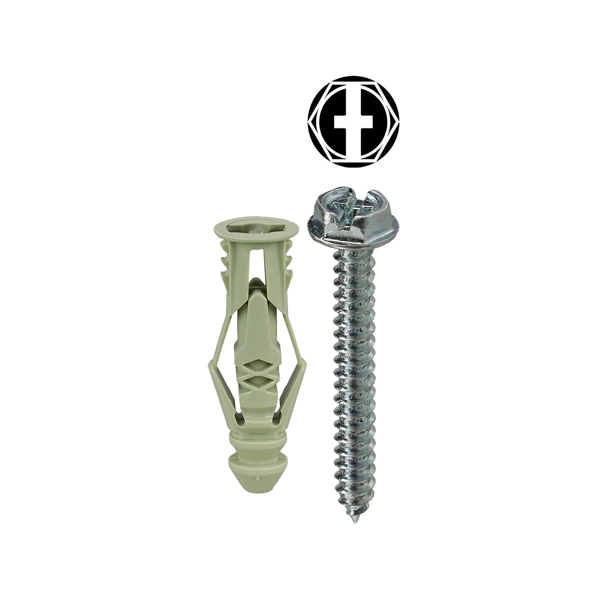 Dottie TG12KHXTP Dottie #12 Green Triple-Grip Anchor Kit w/ Hex Head Combo Drive Screws (Tuff Pack) TG12KHXTP