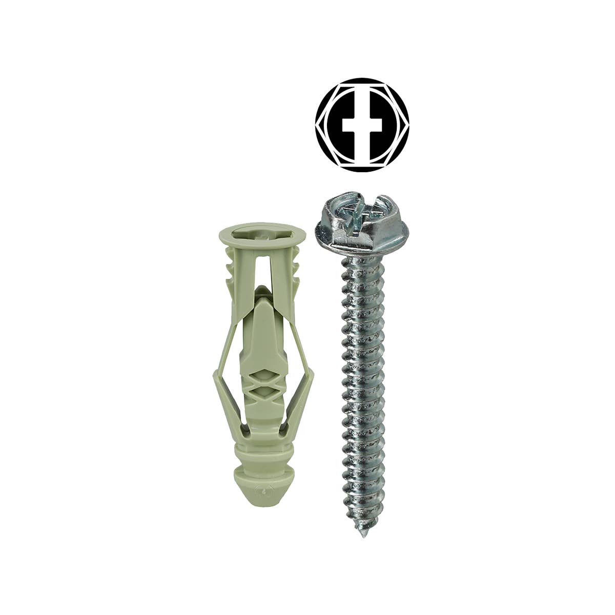 Dottie TG12KHX Dottie #12 Green Triple-Grip Anchor Kit w/ Hex Head Combo Drive Screws TG12KHX