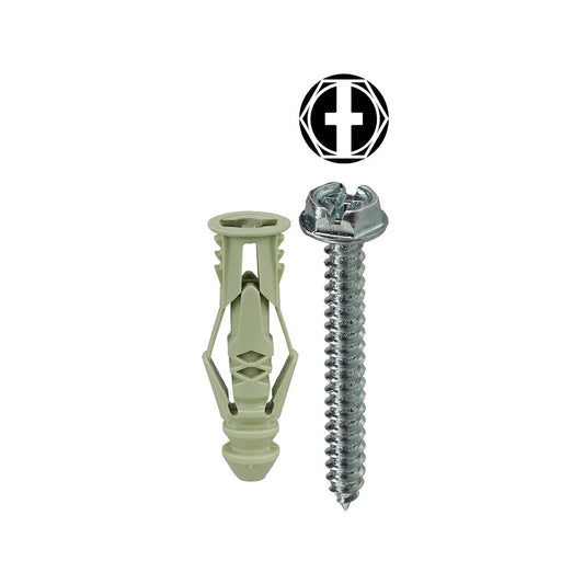 Dottie TG12KHX Dottie #12 Green Triple-Grip Anchor Kit w/ Hex Head Combo Drive Screws TG12KHX