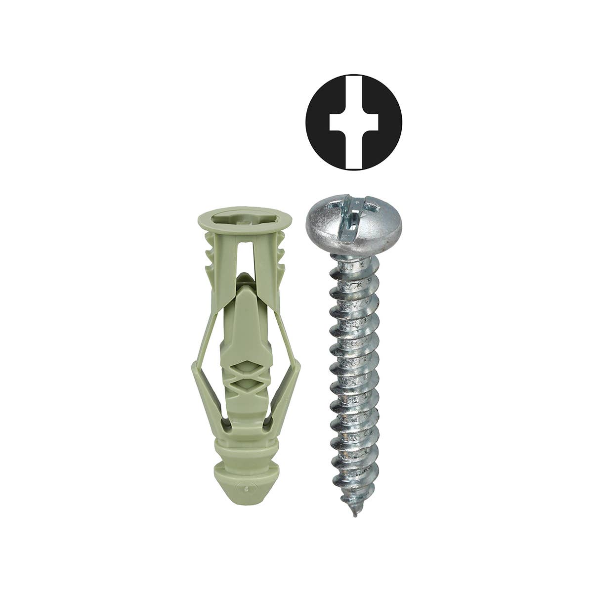 Dottie TG12KTP Dottie #12 Green Triple-Grip Anchor Kit w/ Pan Head Combo Drive Screws (Tuff Pack) TG12KTP