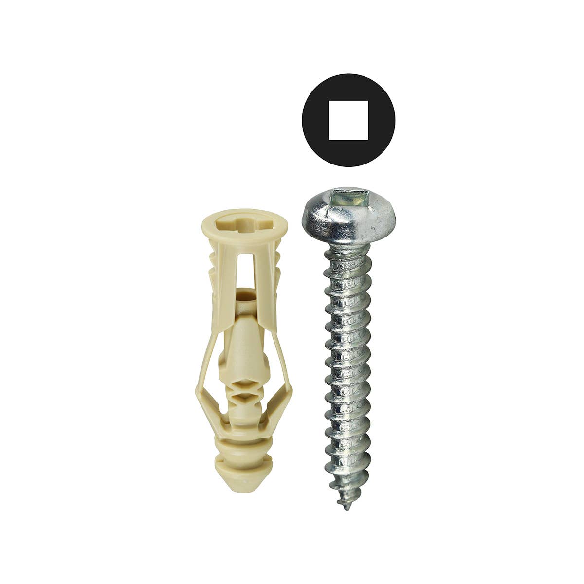 Dottie TG6KSQTP Dottie #6 Beige Triple-Grip Anchor Kit w/ Pan Head Square Drive Screws (Tuff Pack) TG6KSQTP