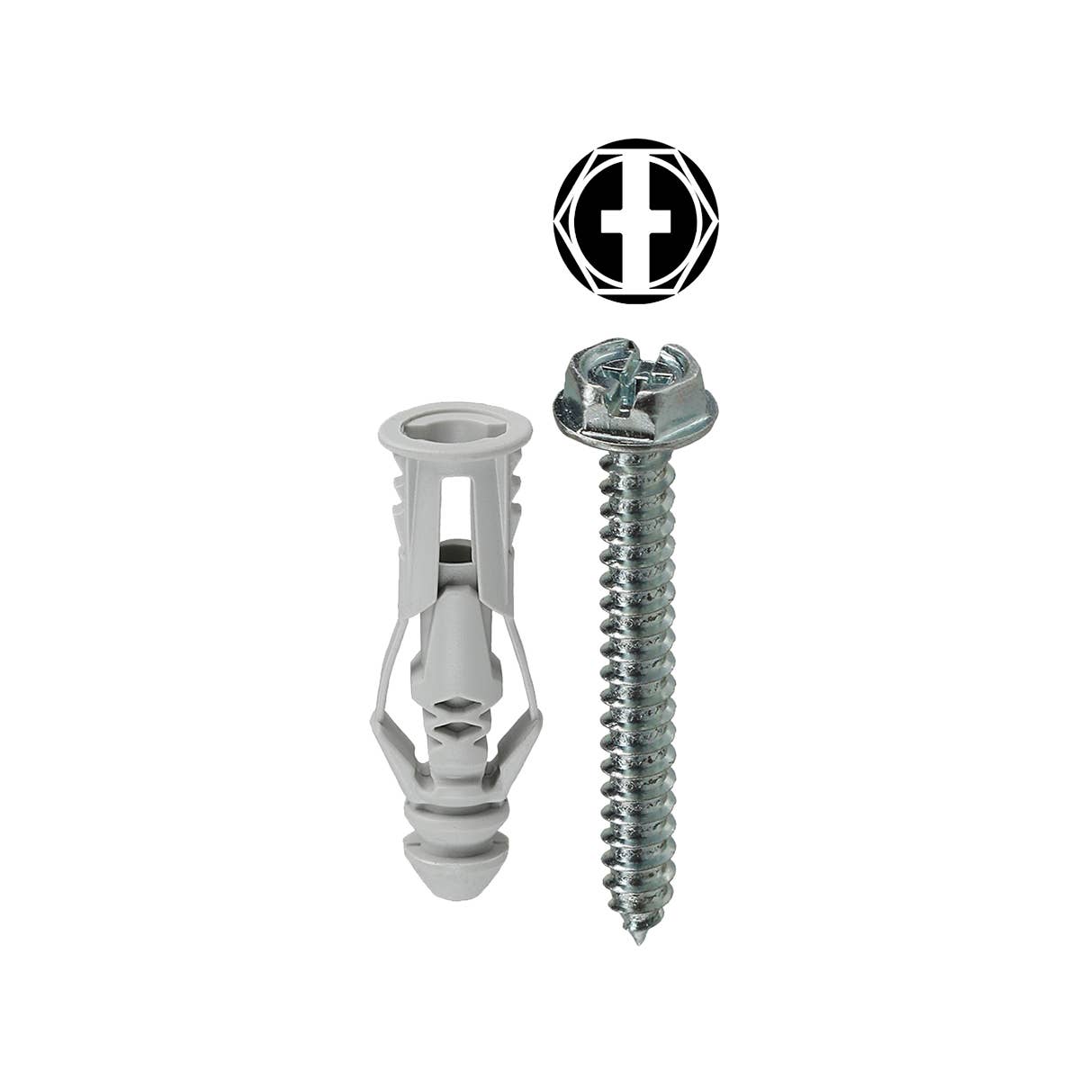 Dottie TG8KHXTP Dottie #8 Grey Triple-Grip Anchor Kit w/ Hex Head Combo Drive Screws (Tuff Pack) TG8KHXTP