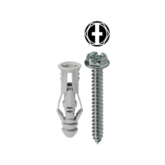 Dottie TG8KHXTP Dottie #8 Grey Triple-Grip Anchor Kit w/ Hex Head Combo Drive Screws (Tuff Pack) TG8KHXTP
