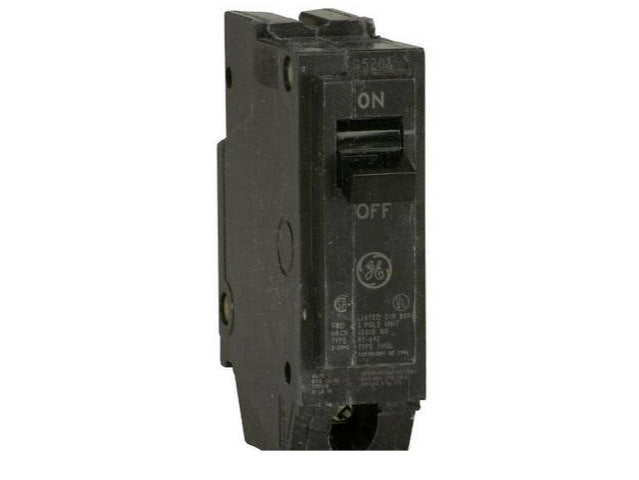 General Electric 20 Amp 120V 1 Pole Bolt-On Ground Fault Circuit Breaker, THQB Series, 10kA Interrupt, UL Listed