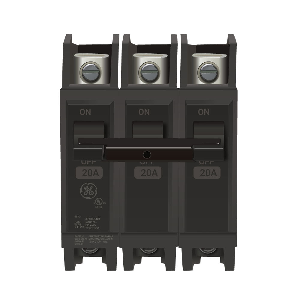 General Electric 20 Amp 240 Volt 3-Pole THQC Circuit Breaker Thermal Magnetic