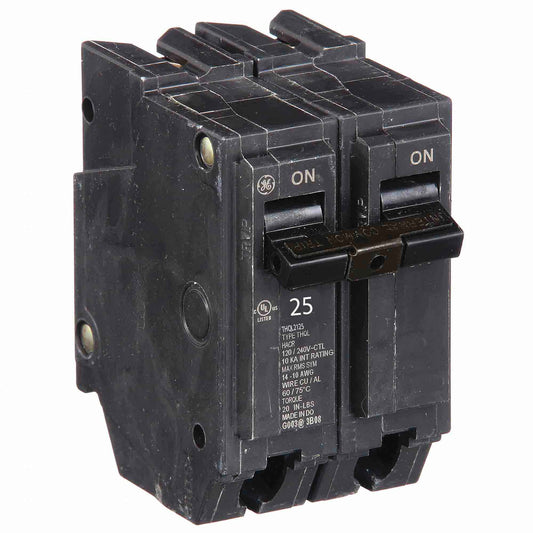 General Electric 25 Amp 240V 2 Pole Thermal Magnetic Circuit Breaker Plug-On