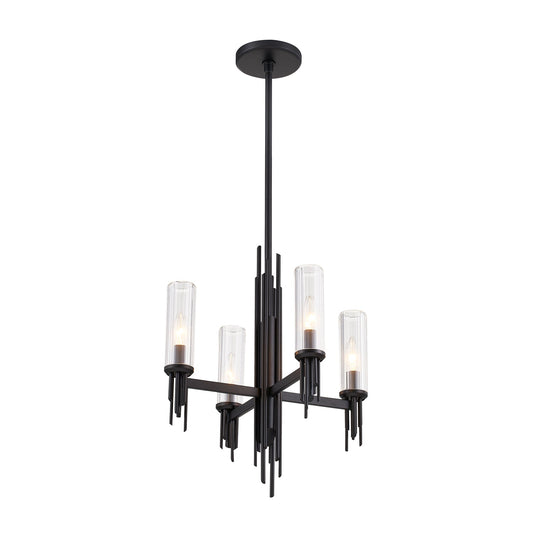 Alora Torres clear ribbed glass chandelier CH335418MBCR