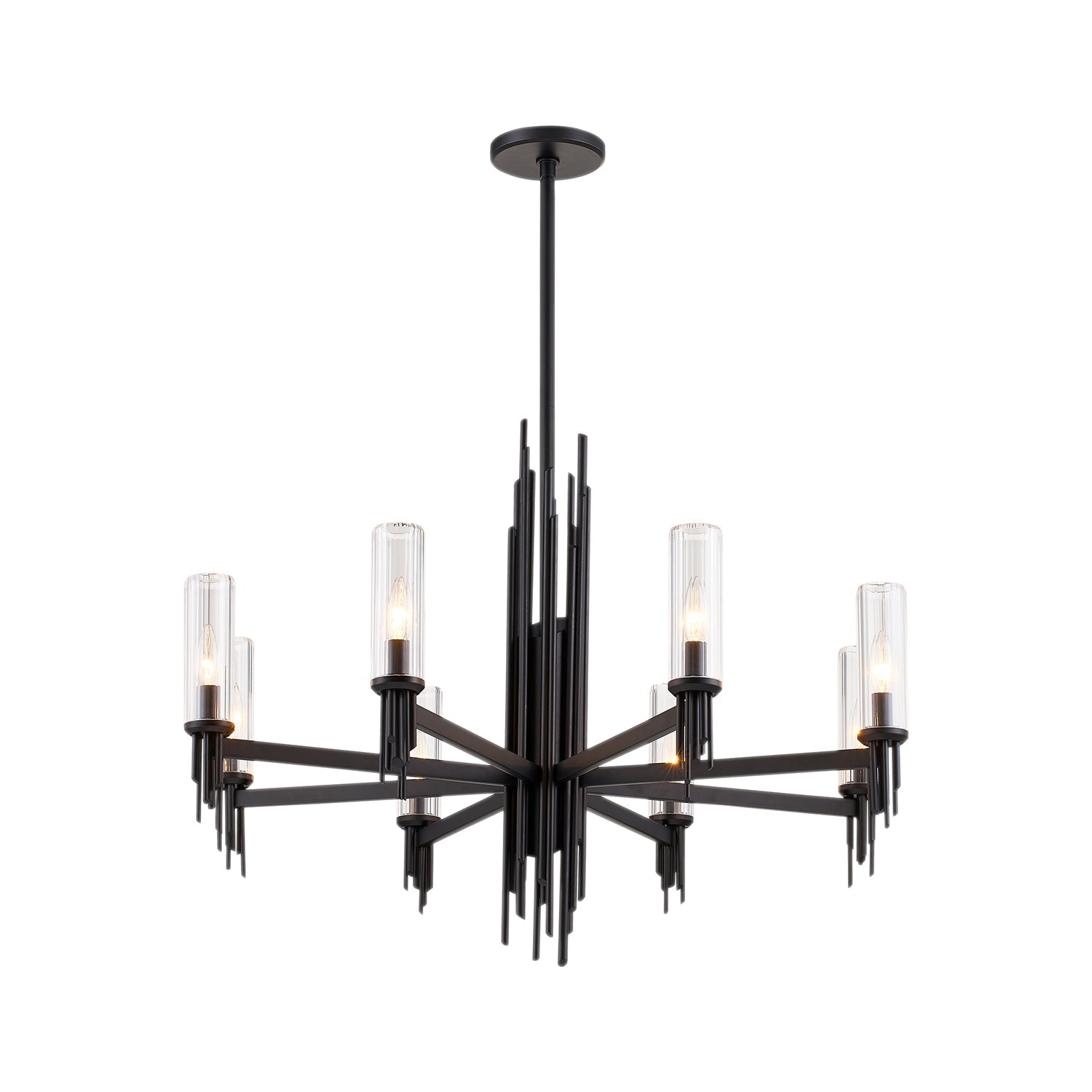 Alora Torres clear ribbed glass chandelier CH335836MBCR