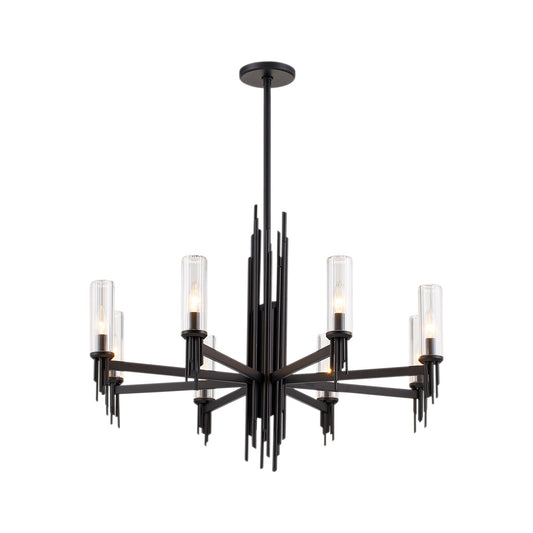 Alora Torres clear ribbed glass chandelier CH335836MBCR