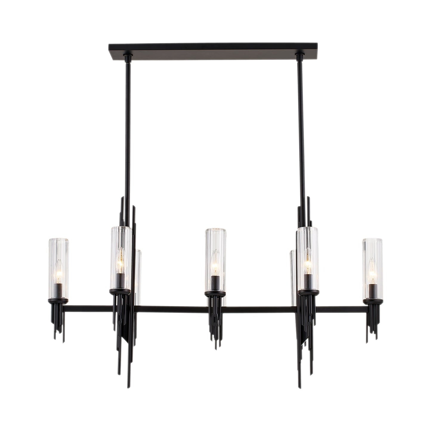 Alora Torres clear ribbed glass linear pendant LP335838MBCR