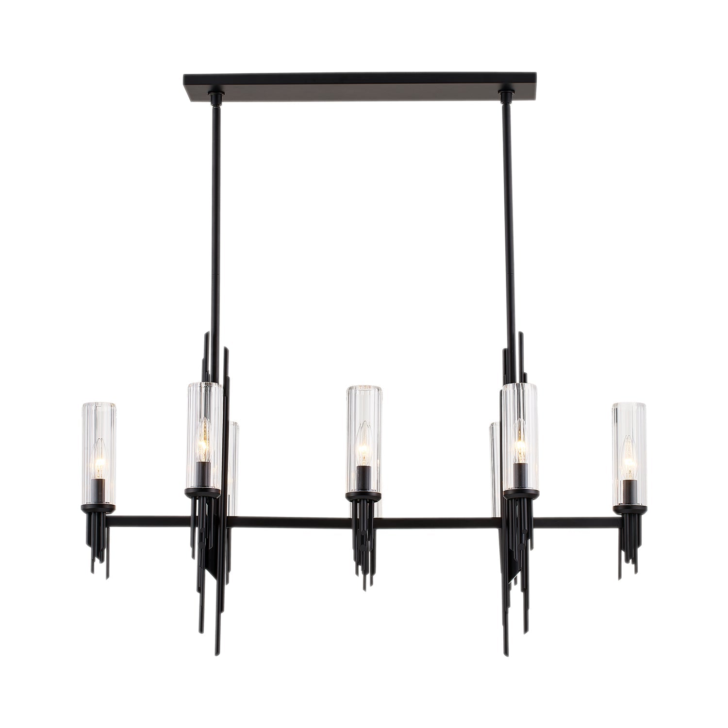 Alora Torres clear ribbed glass linear pendant LP335838MBCR