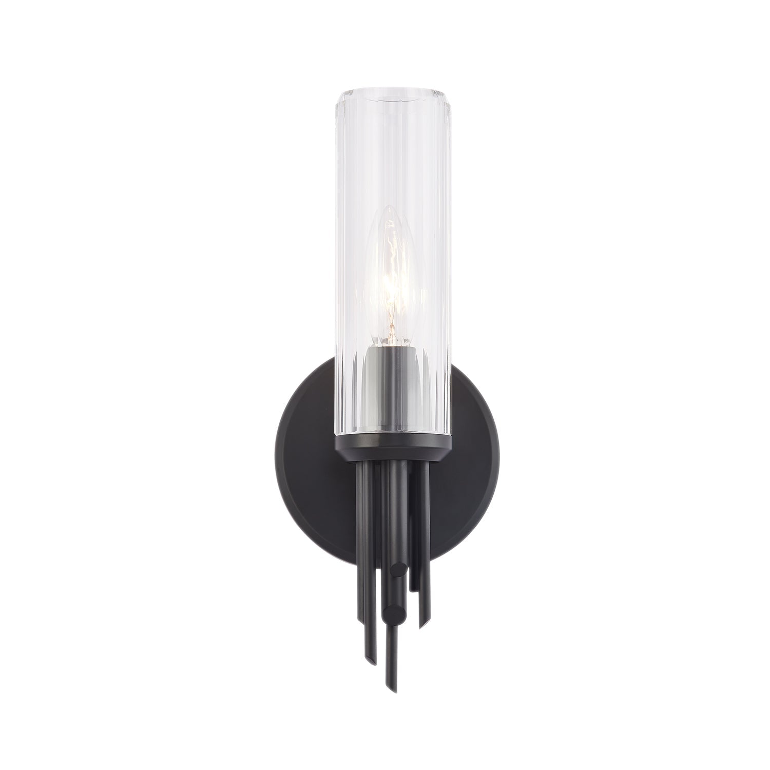 Alora Torres clear ribbed glass vanity light WV335103MBCR