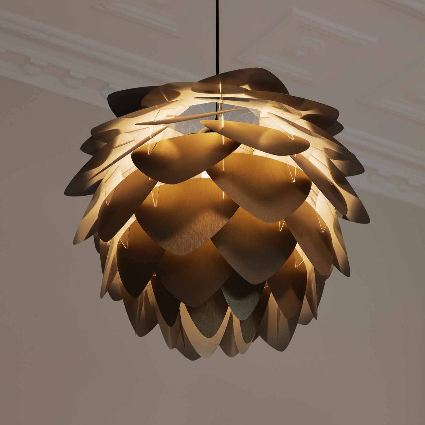 UMAGE Aluvia Medium Bronze Replacement Shade — styled interior view