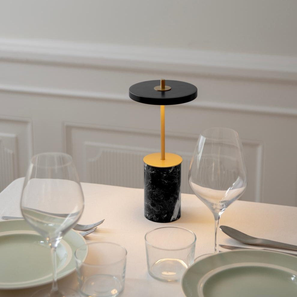UMAGE Asteria Move Mini Portable Table Lamp - Black — styled interior view 2