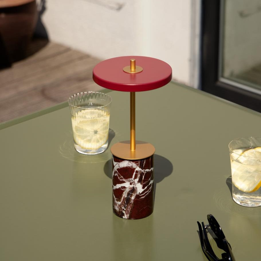 UMAGE Asteria Move Mini Portable Table Lamp - Red — styled interior view