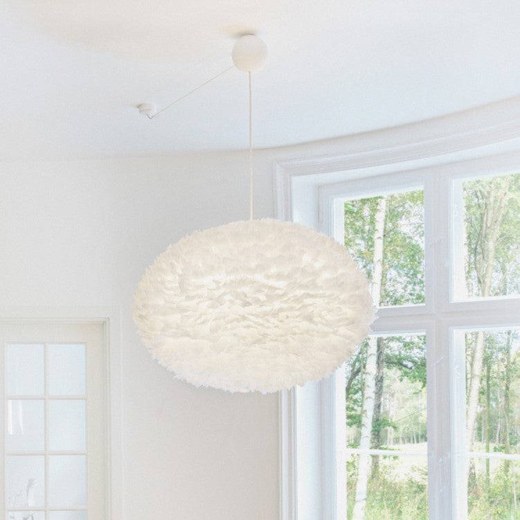 UMAGE Eos Large White Replacement Shade — styled interior view 11