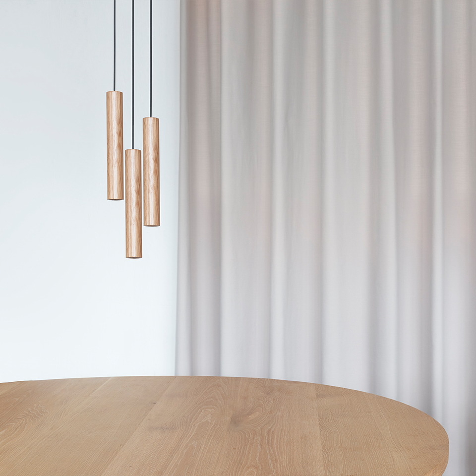 UMAGE Chimes Cluster 3 Oak - US — styled interior view