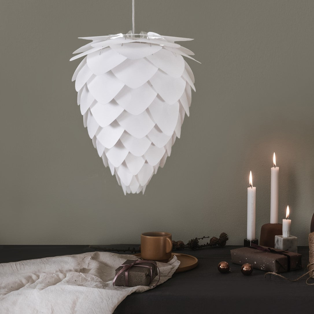 UMAGE Conia White Medium Replacement Shade — styled interior view