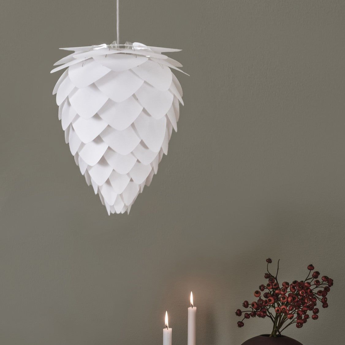 UMAGE Conia White Mini Replacement Shade — styled interior view 3