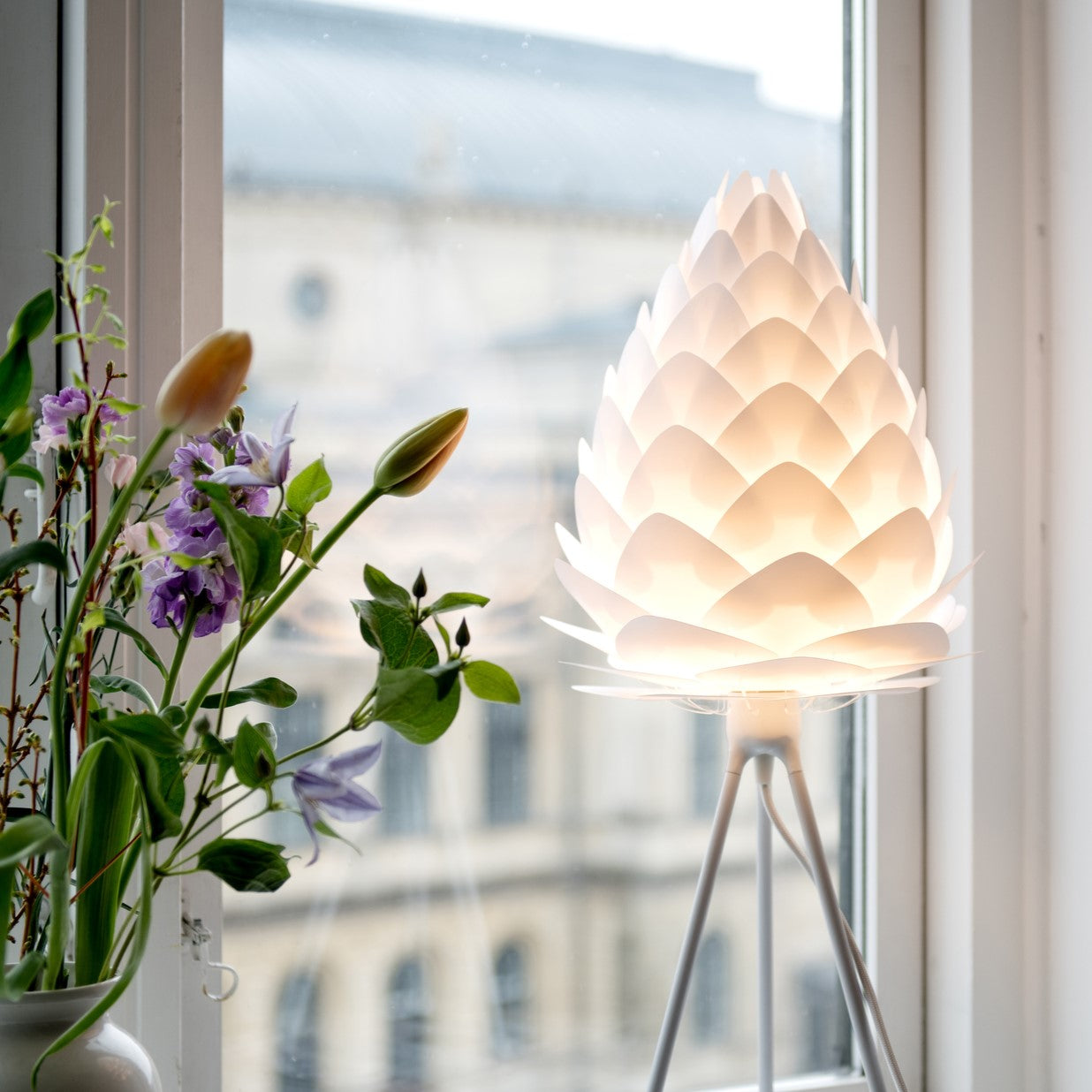 UMAGE Conia White Mini Replacement Shade — styled interior view 2