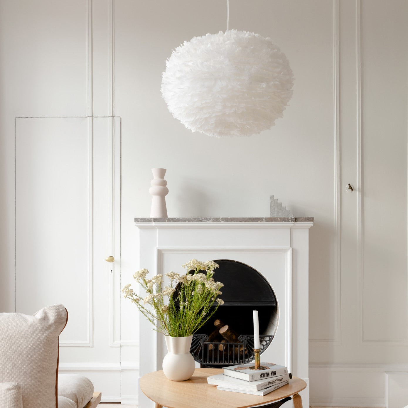 UMAGE Eos Large White Replacement Shade — styled interior view 5