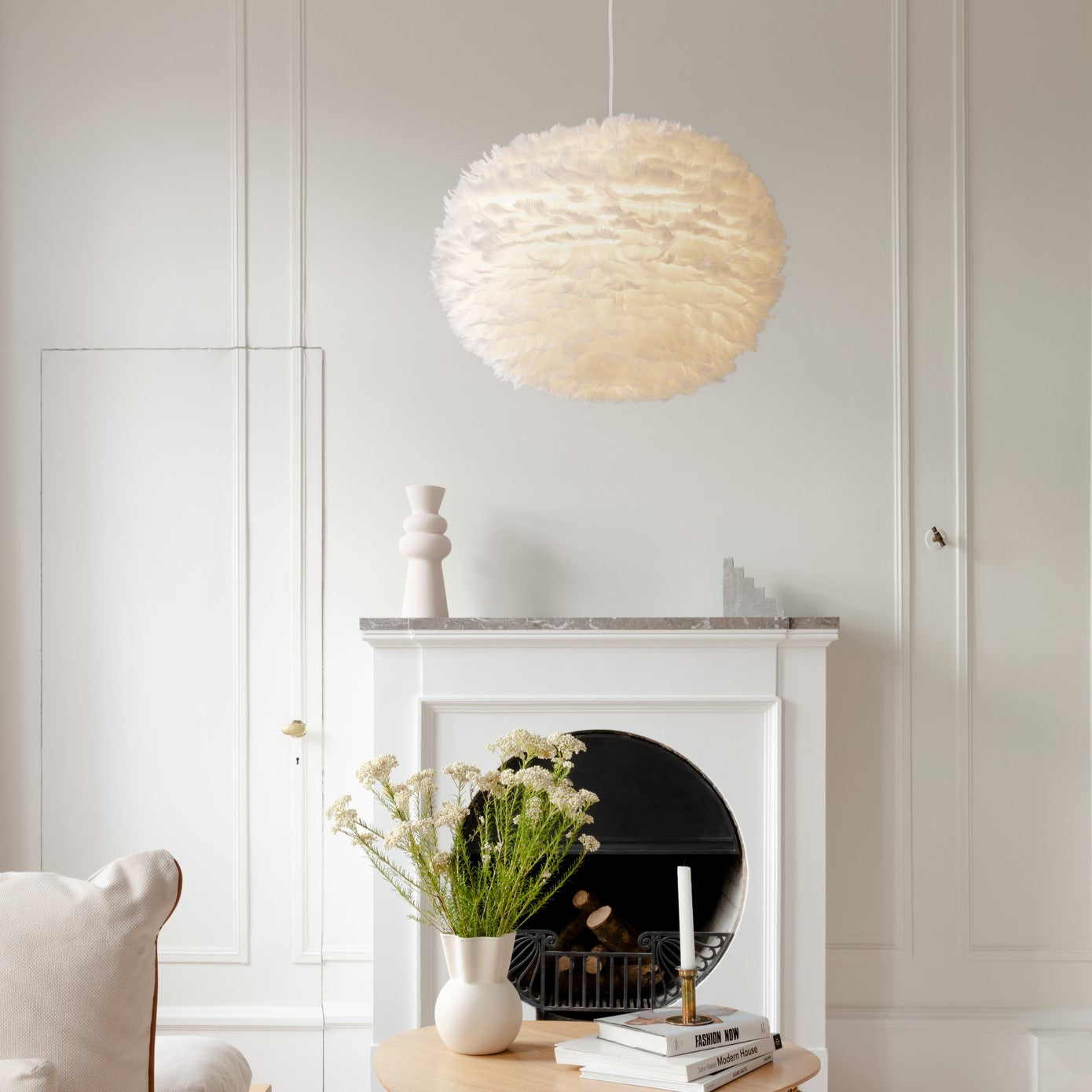 UMAGE Eos Large White Replacement Shade — styled interior view 4