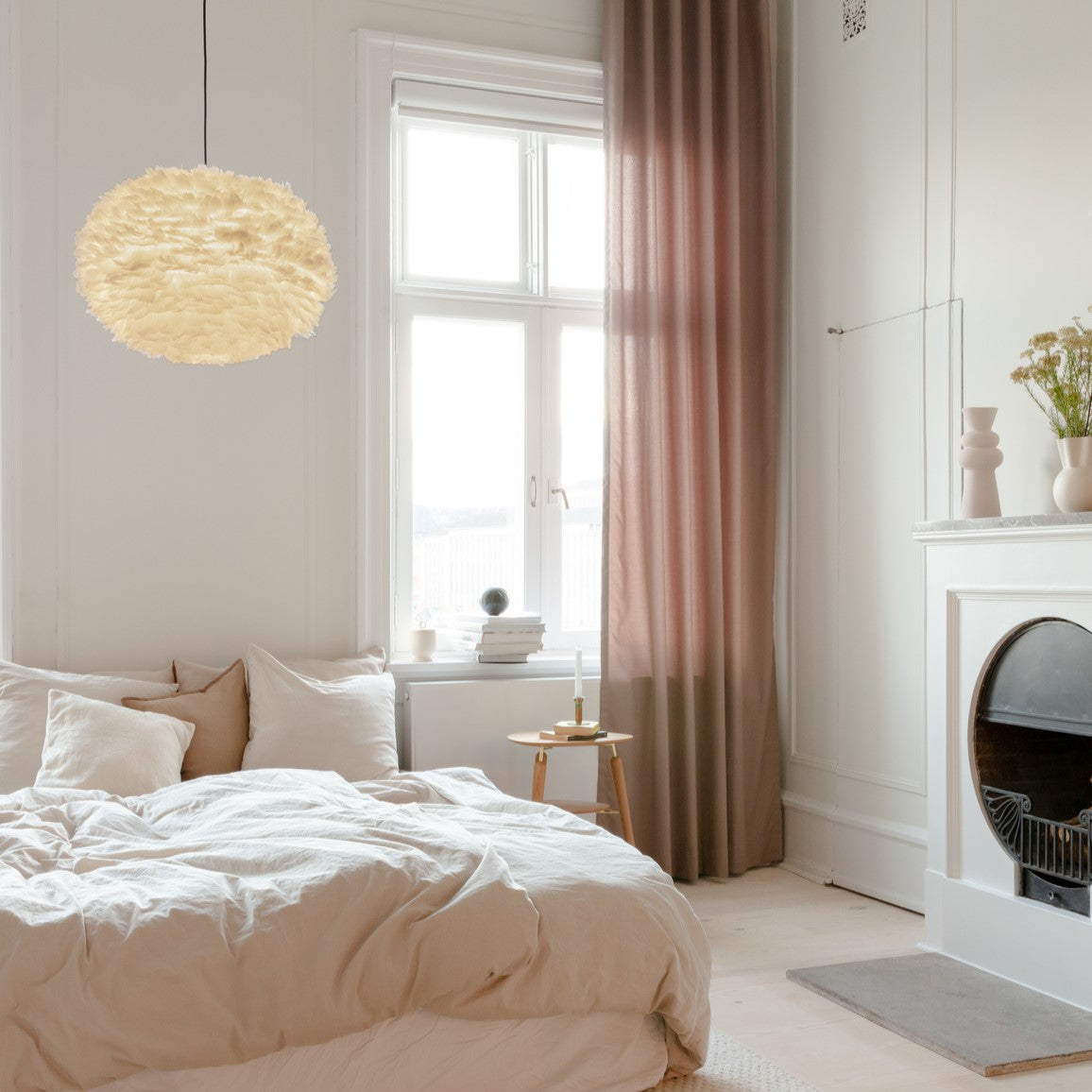 UMAGE Eos Large White Replacement Shade — styled interior view 6