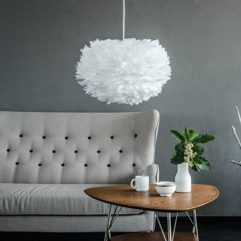 UMAGE Eos Medium White Replacement Shade — styled interior view 15