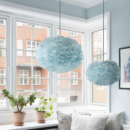 UMAGE Eos Medium Light Blue Replacement Shade — styled interior view