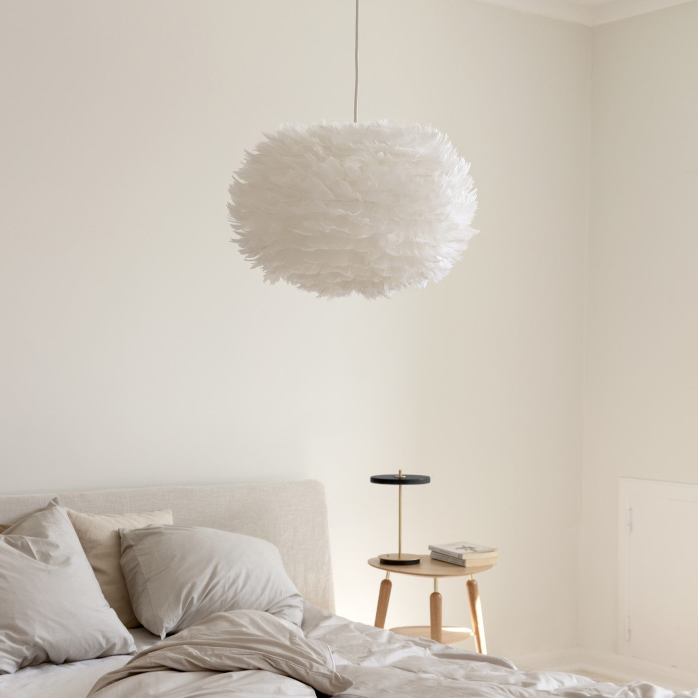 UMAGE Eos Medium White Replacement Shade — styled interior view 9