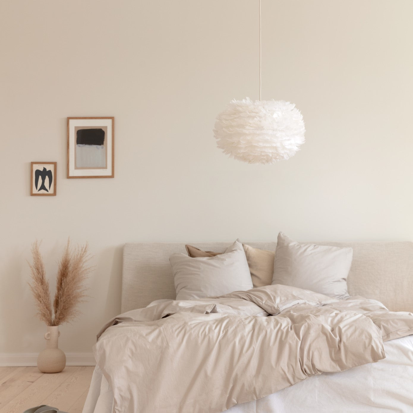 UMAGE Eos Medium White Replacement Shade — styled interior view 11